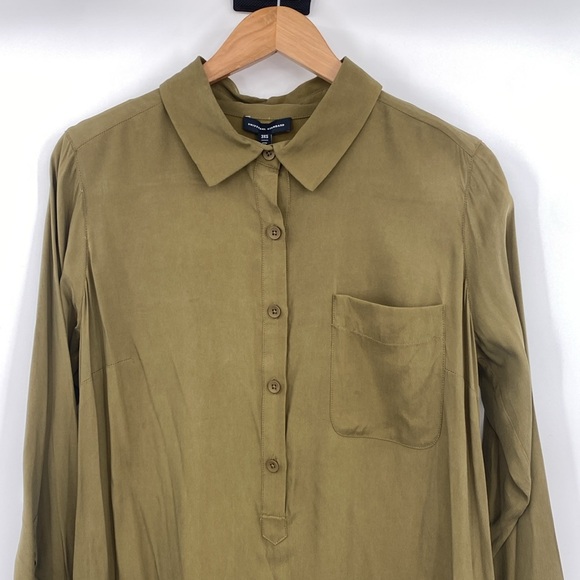 Universal Standard Shirt Dress Womens 3XS 2-4‎ Military OIive Cubro Rubicon - Picture 2 of 13